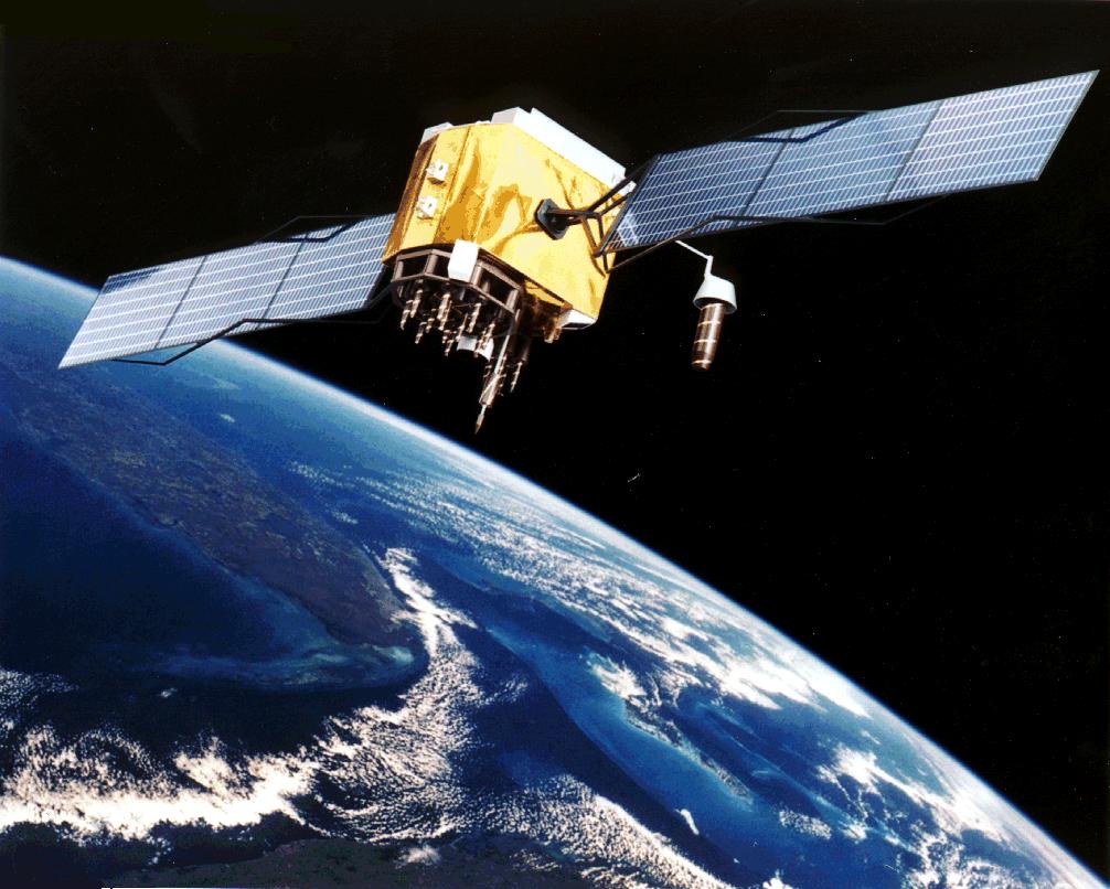 Ilustración de un satélite GPS Block IIF en órbita